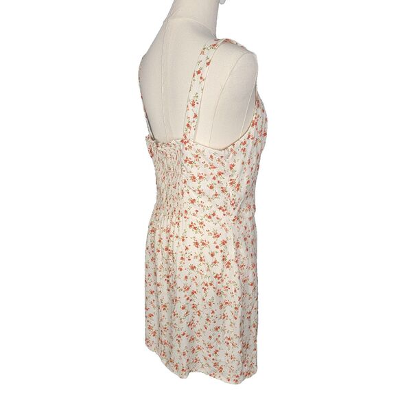 Reformation  Dress Sz 10 Hedy Faux Wrap Excellent Spring Mini Floral Guest Ivory - Picture 9 of 17